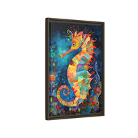 Thumbnail for Coral Carnival Seahorse Canvas Wall Art with Frame