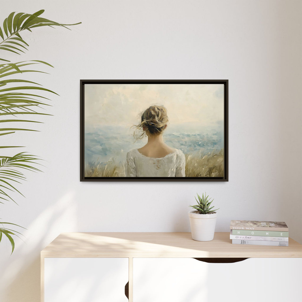 Where the Sky Meets Her Canvas Wall Art with Frame