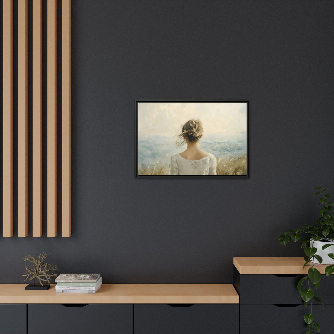 Where the Sky Meets Her Canvas Wall Art with Frame