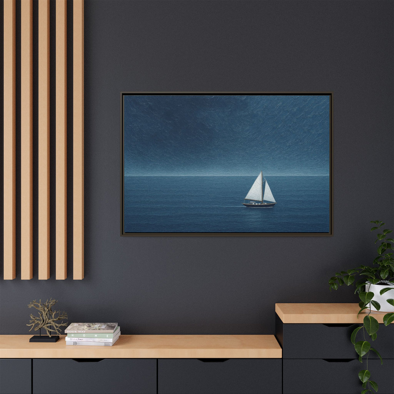 Sail Into Stillness Canvas Wall Art with Frame