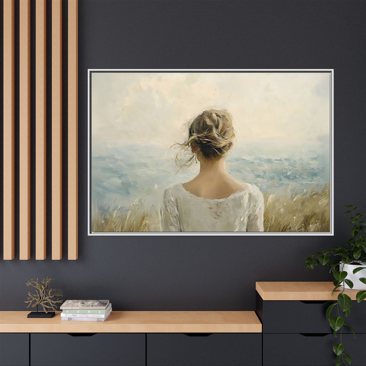 Where the Sky Meets Her Canvas Wall Art with Frame