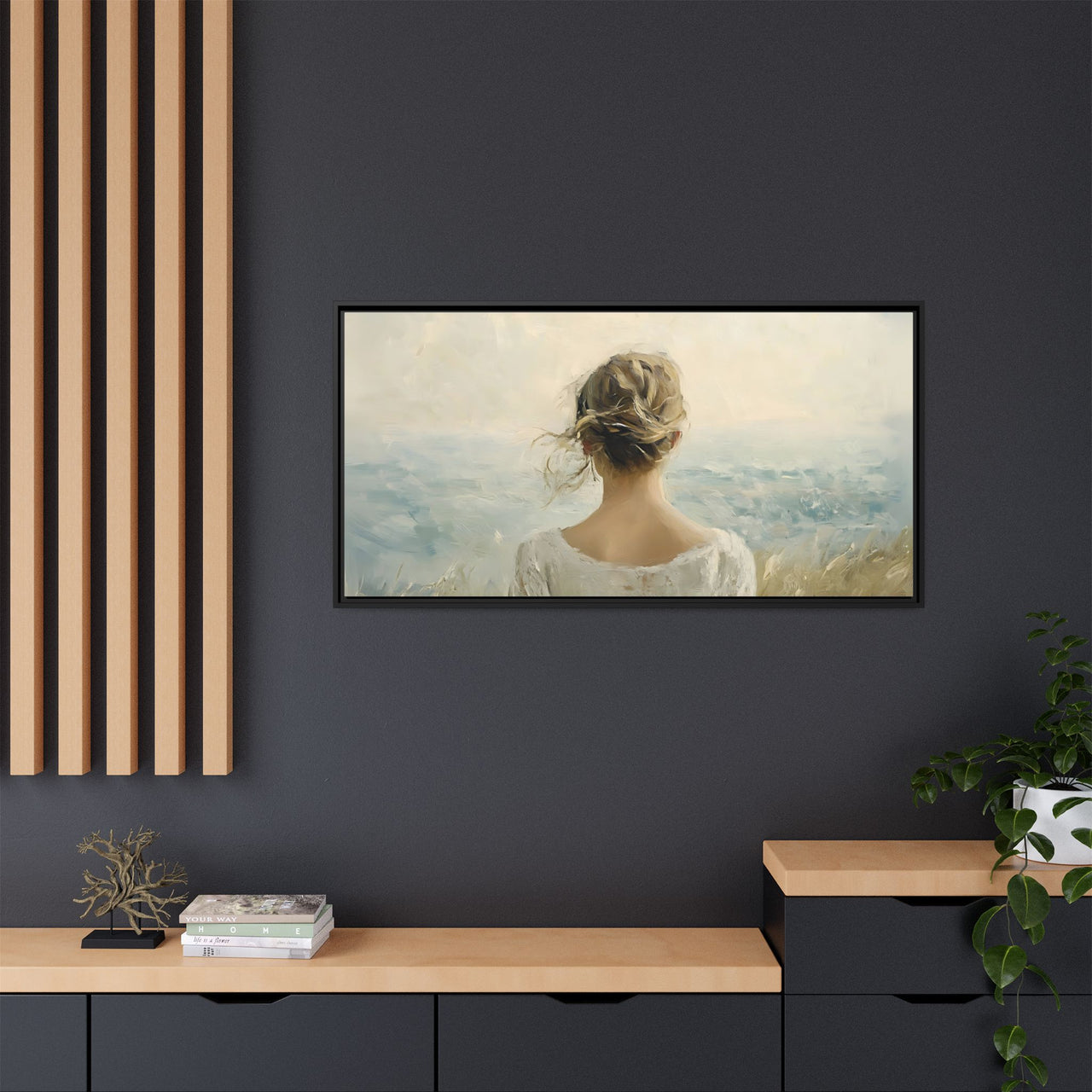 Where the Sky Meets Her Canvas Wall Art with Frame