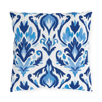 Thumbnail for Ikat Blues Outdoor Throw Pillow