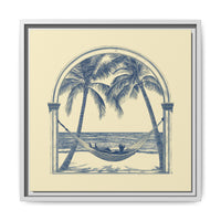 Thumbnail for Palm Retreat Hammock Canvas Wall Art with Frame