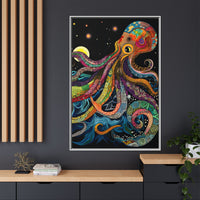 Thumbnail for Midnight Depths Octopus Canvas Wall Art with Frame