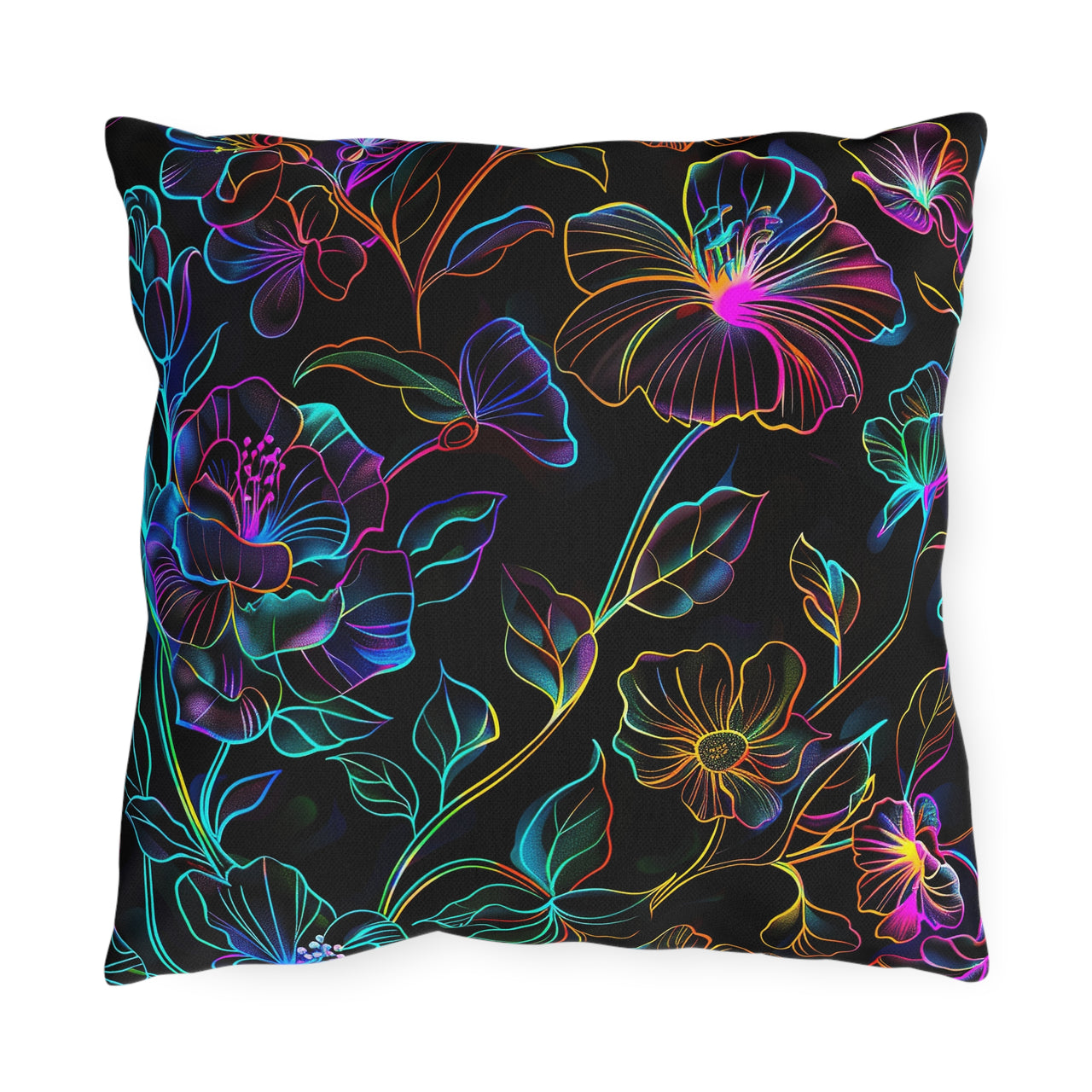 Glowing Garden Outdoor Throw Pillow