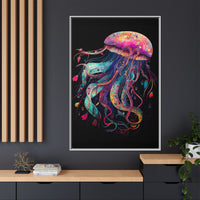 Thumbnail for Celestial Drifter Jellyfish Canvas Wall Art with Frame