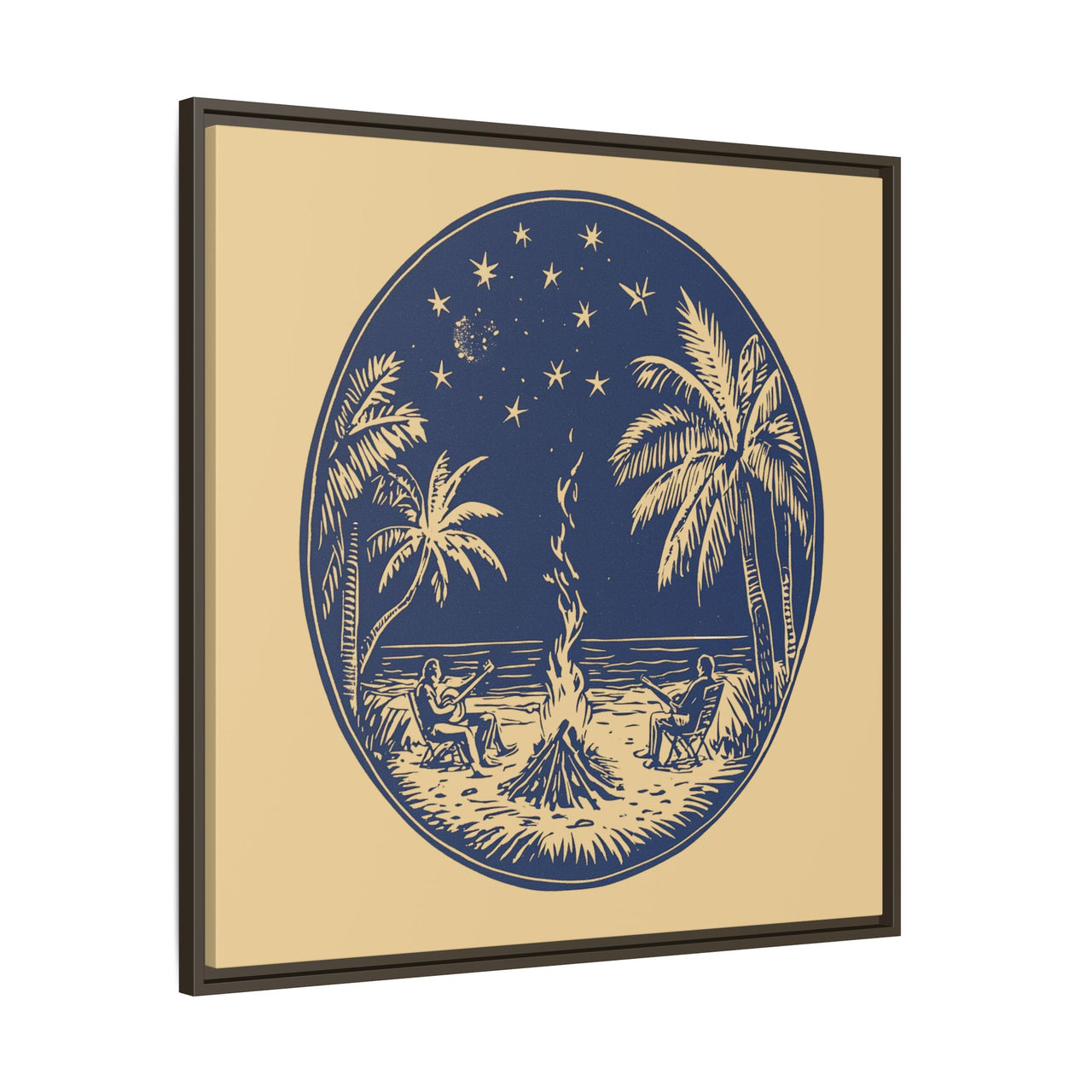 Beachfire Nights Canvas Wall Art with Frame