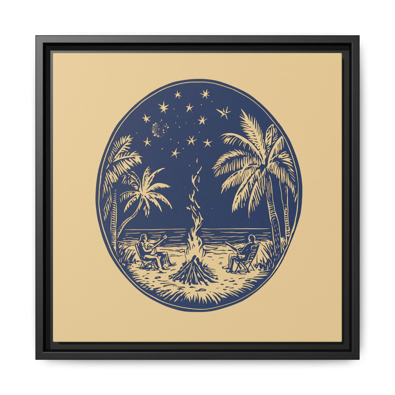 Beachfire Nights Canvas Wall Art with Frame