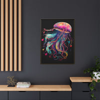 Thumbnail for Celestial Drifter Jellyfish Canvas Wall Art with Frame