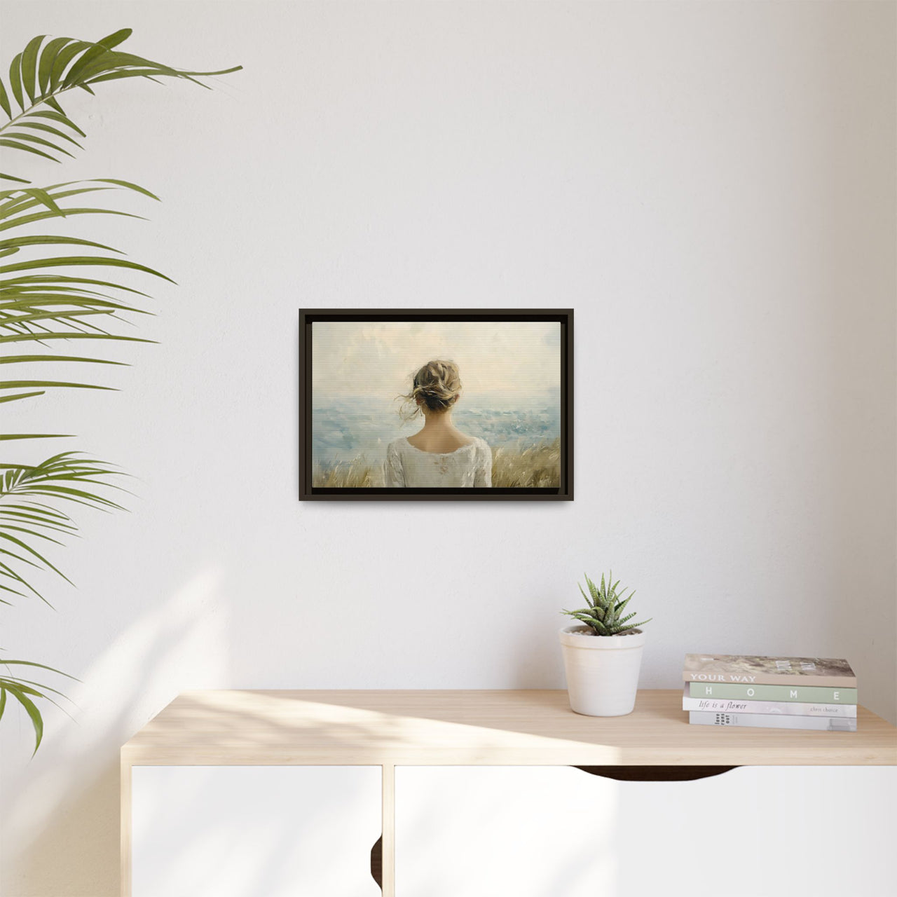 Where the Sky Meets Her Canvas Wall Art with Frame
