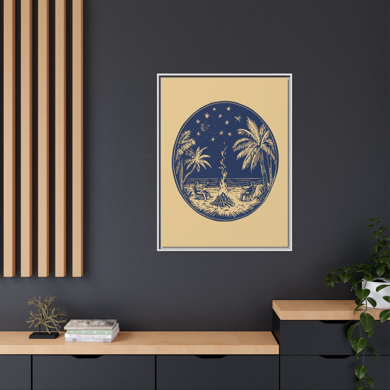 Beachfire Nights Canvas Wall Art with Frame