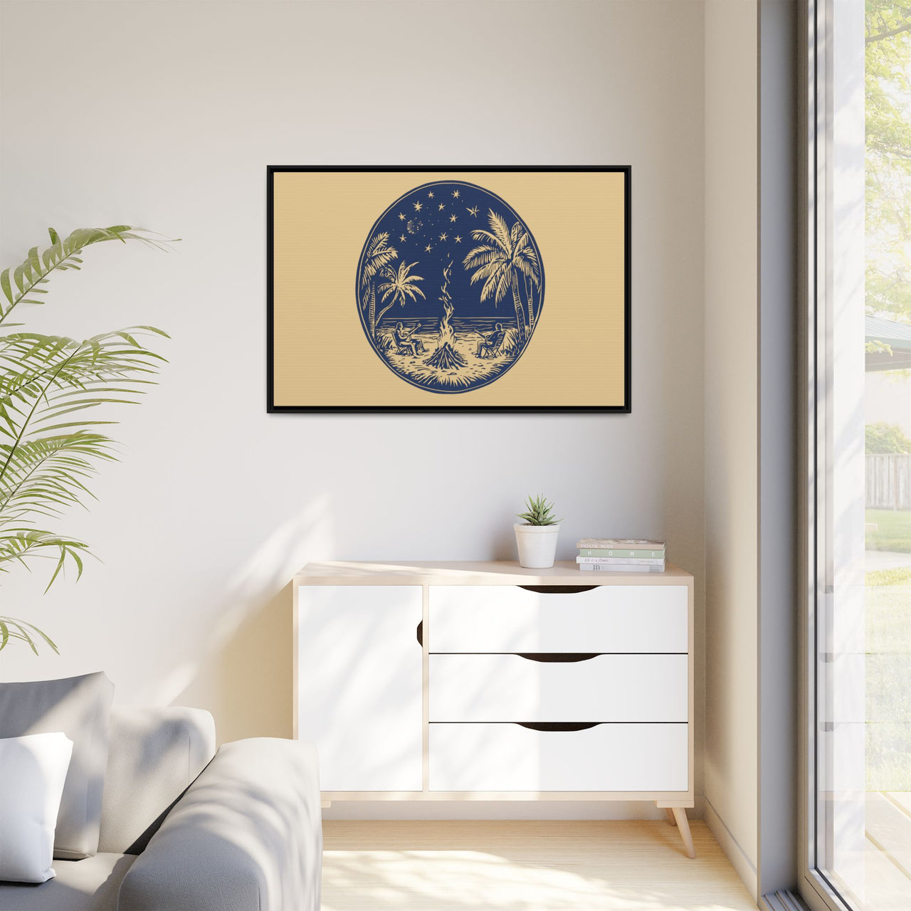 Beachfire Nights Canvas Wall Art with Frame