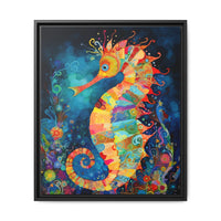 Thumbnail for Coral Carnival Seahorse Canvas Wall Art with Frame
