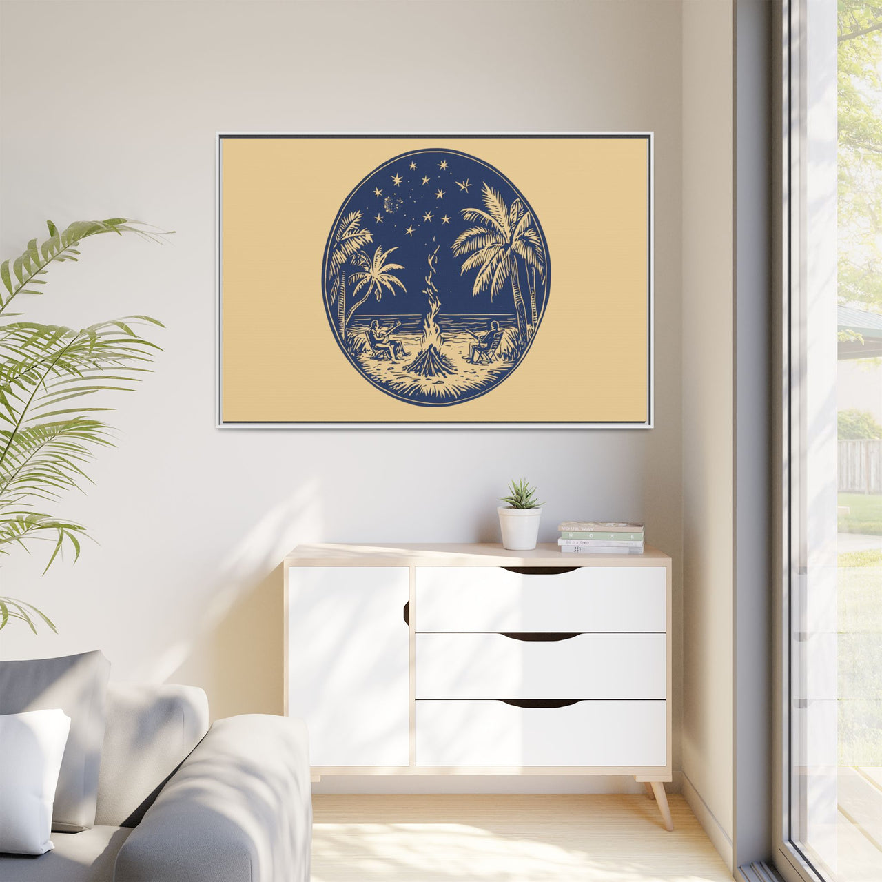 Beachfire Nights Canvas Wall Art with Frame