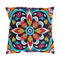 Thumbnail for Colorful mandala-patterned pillow on a white background