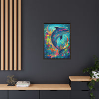 Thumbnail for Ocean Bloom Dolphin Canvas Wall Art with Frame