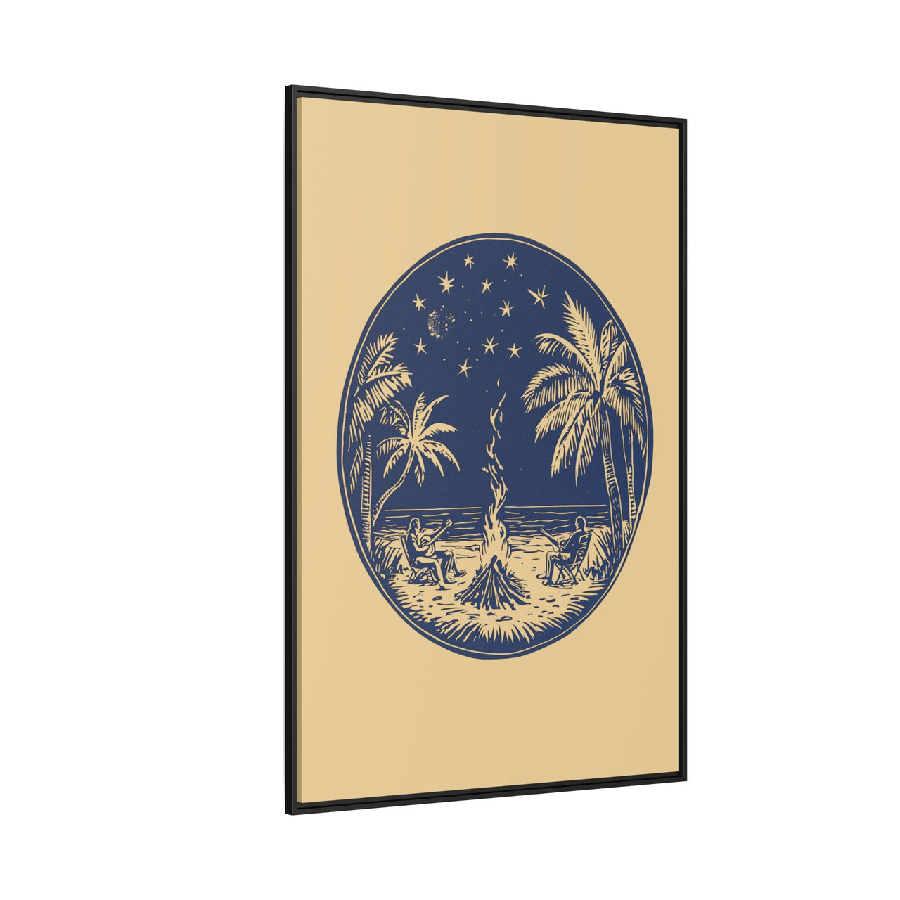 Beachfire Nights Canvas Wall Art with Frame
