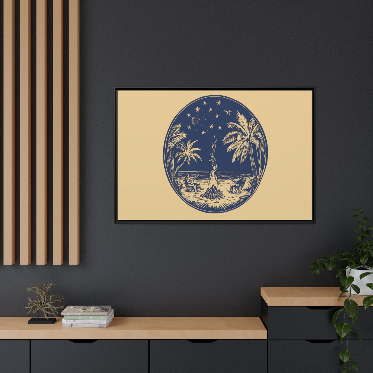 Beachfire Nights Canvas Wall Art with Frame