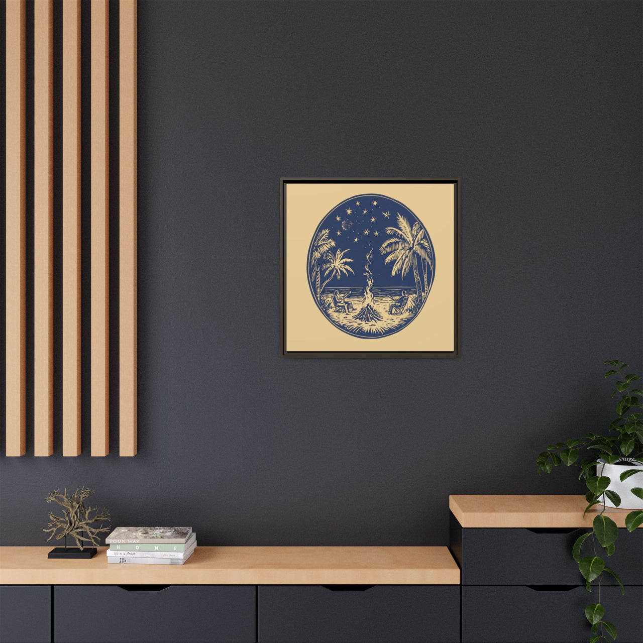 Beachfire Nights Canvas Wall Art with Frame