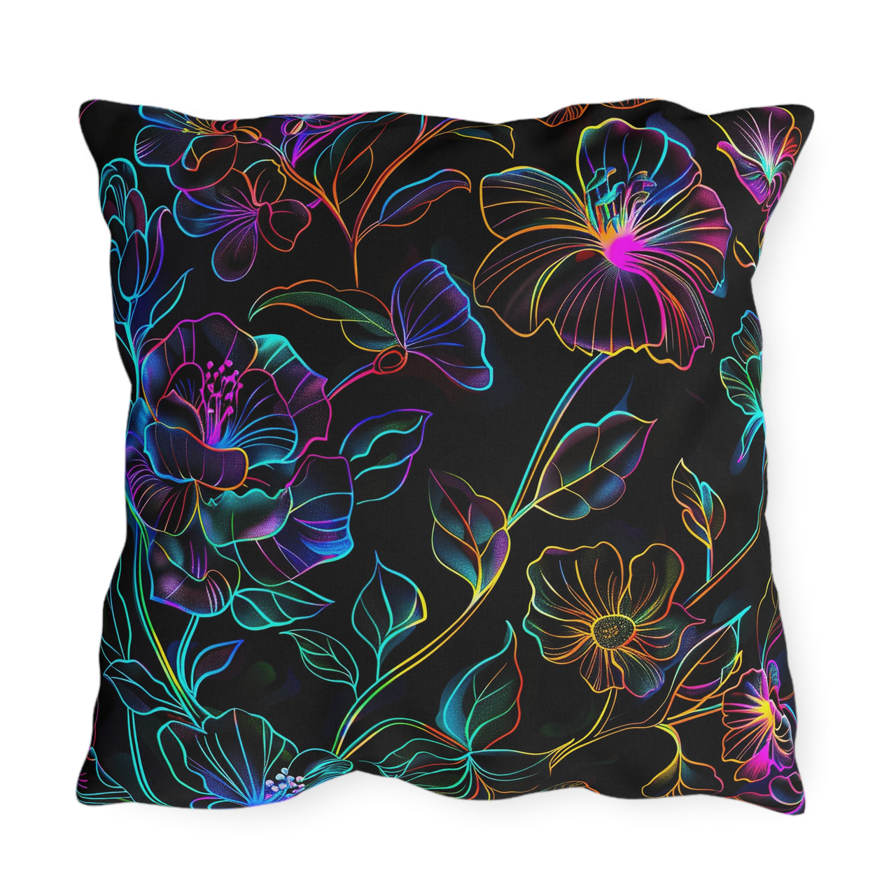 Glowing Garden Outdoor Throw Pillow