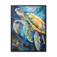 Thumbnail for Gliding Turtle Canvas Wall Art with Frame