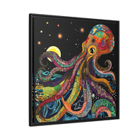 Thumbnail for Midnight Depths Octopus Canvas Wall Art with Frame