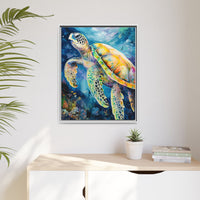 Thumbnail for Gliding Turtle Canvas Wall Art with Frame