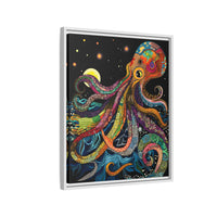 Thumbnail for Midnight Depths Octopus Canvas Wall Art with Frame