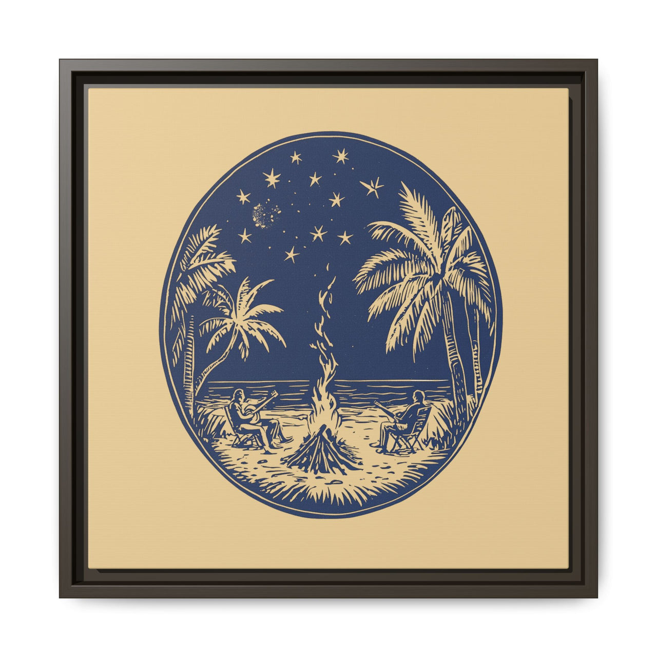 Beachfire Nights Canvas Wall Art with Frame