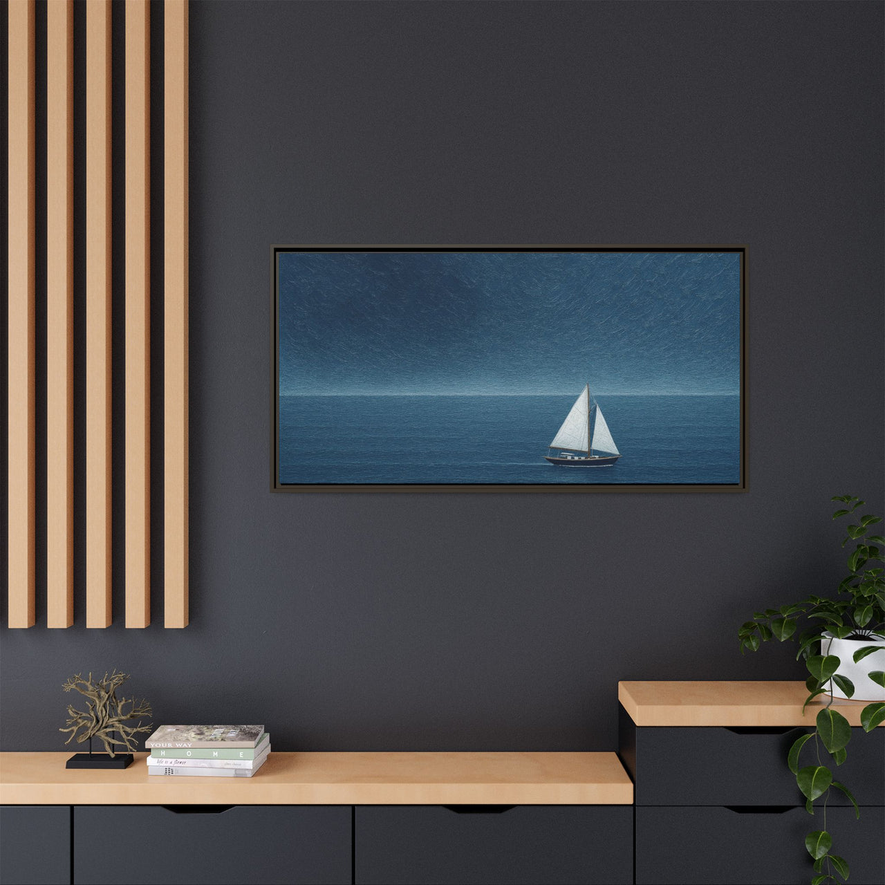 Sail Into Stillness Canvas Wall Art with Frame