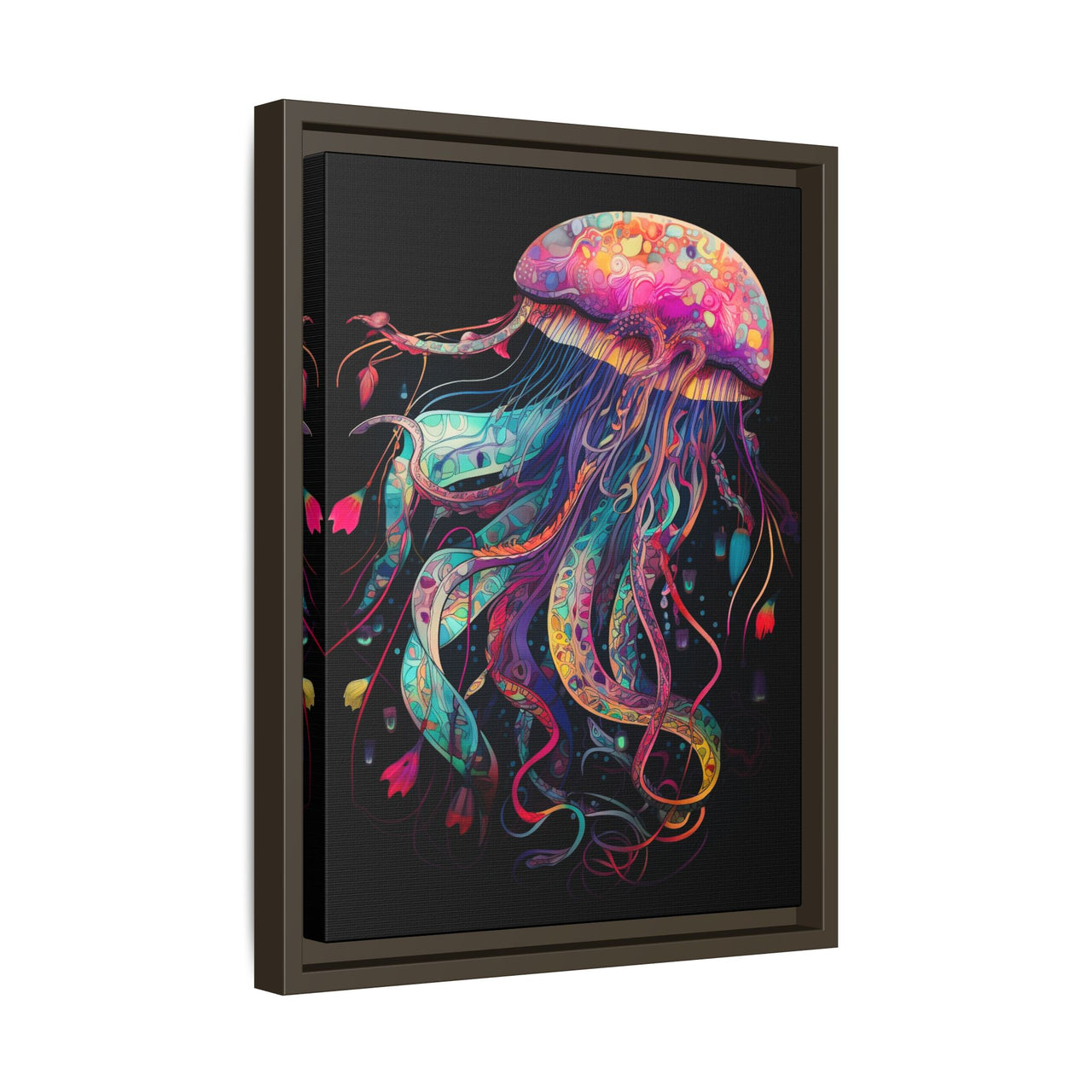 Celestial Drifter Jellyfish Canvas Wall Art with Frame