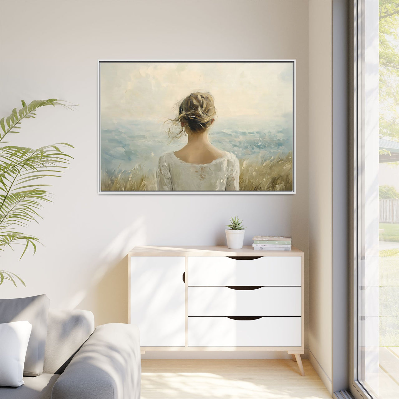 Where the Sky Meets Her Canvas Wall Art with Frame