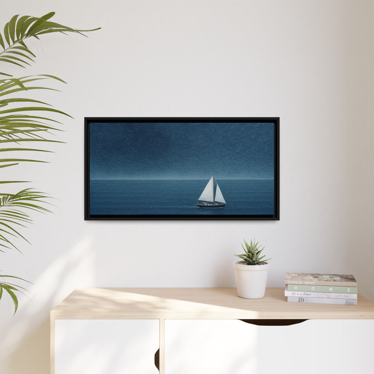 Sail Into Stillness Canvas Wall Art with Frame