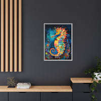 Thumbnail for Coral Carnival Seahorse Canvas Wall Art with Frame