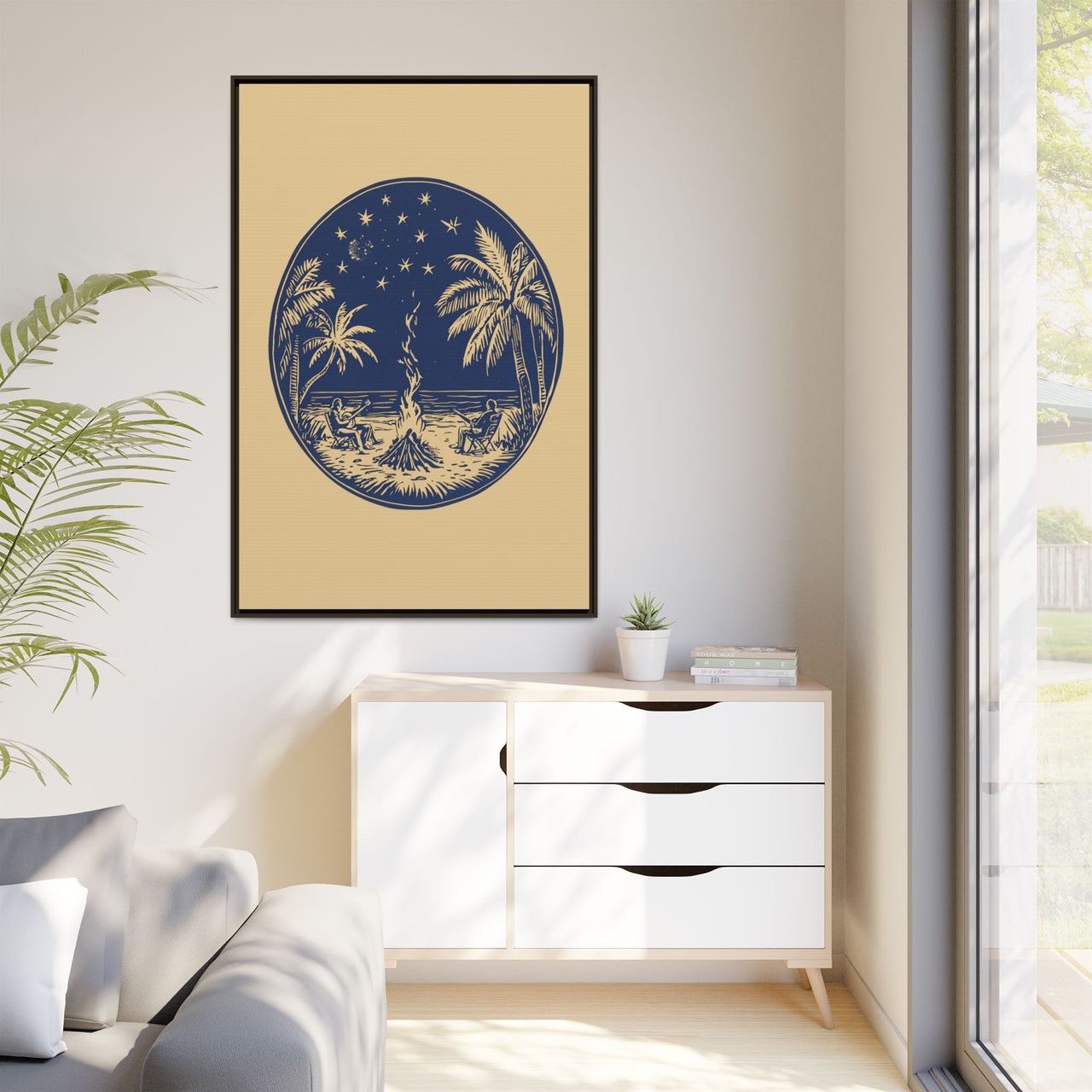 Beachfire Nights Canvas Wall Art with Frame