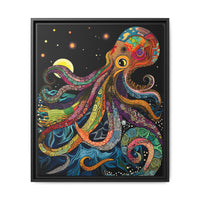 Thumbnail for Midnight Depths Octopus Canvas Wall Art with Frame
