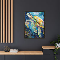 Thumbnail for Gliding Turtle Canvas Wall Art with Frame
