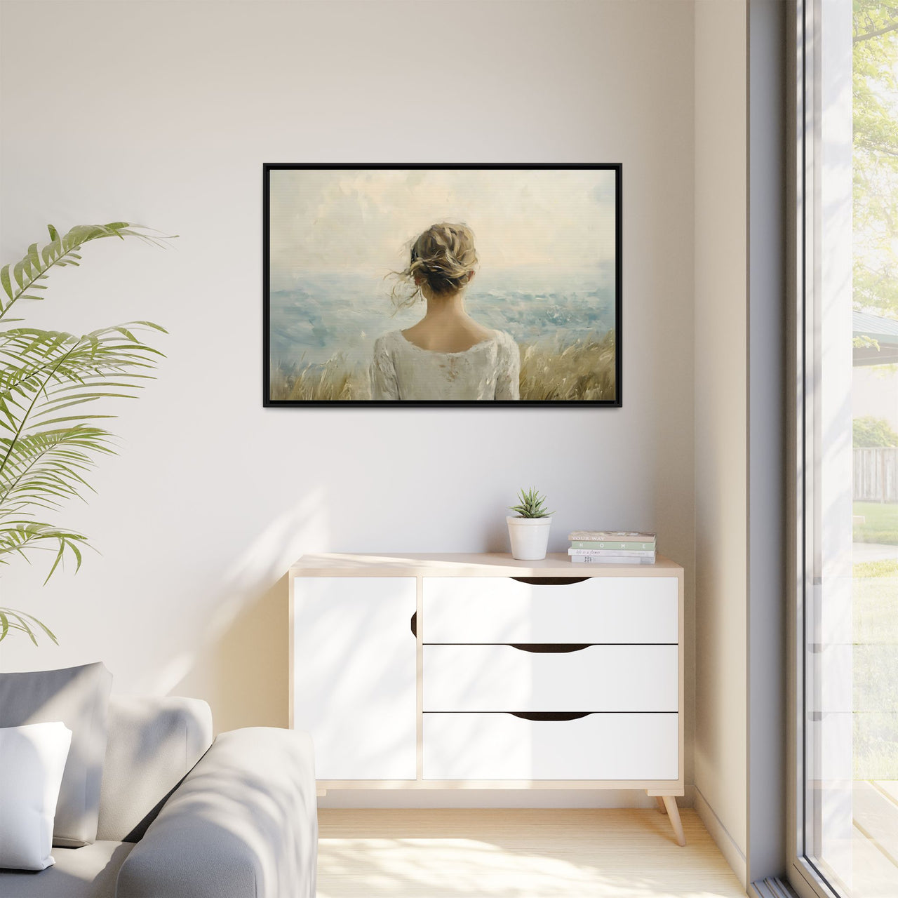 Where the Sky Meets Her Canvas Wall Art with Frame