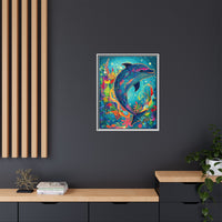 Thumbnail for Ocean Bloom Dolphin Canvas Wall Art with Frame