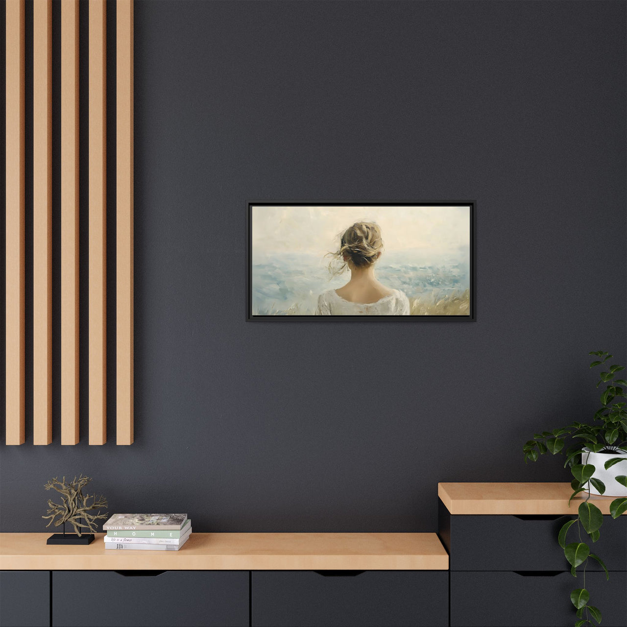 Where the Sky Meets Her Canvas Wall Art with Frame