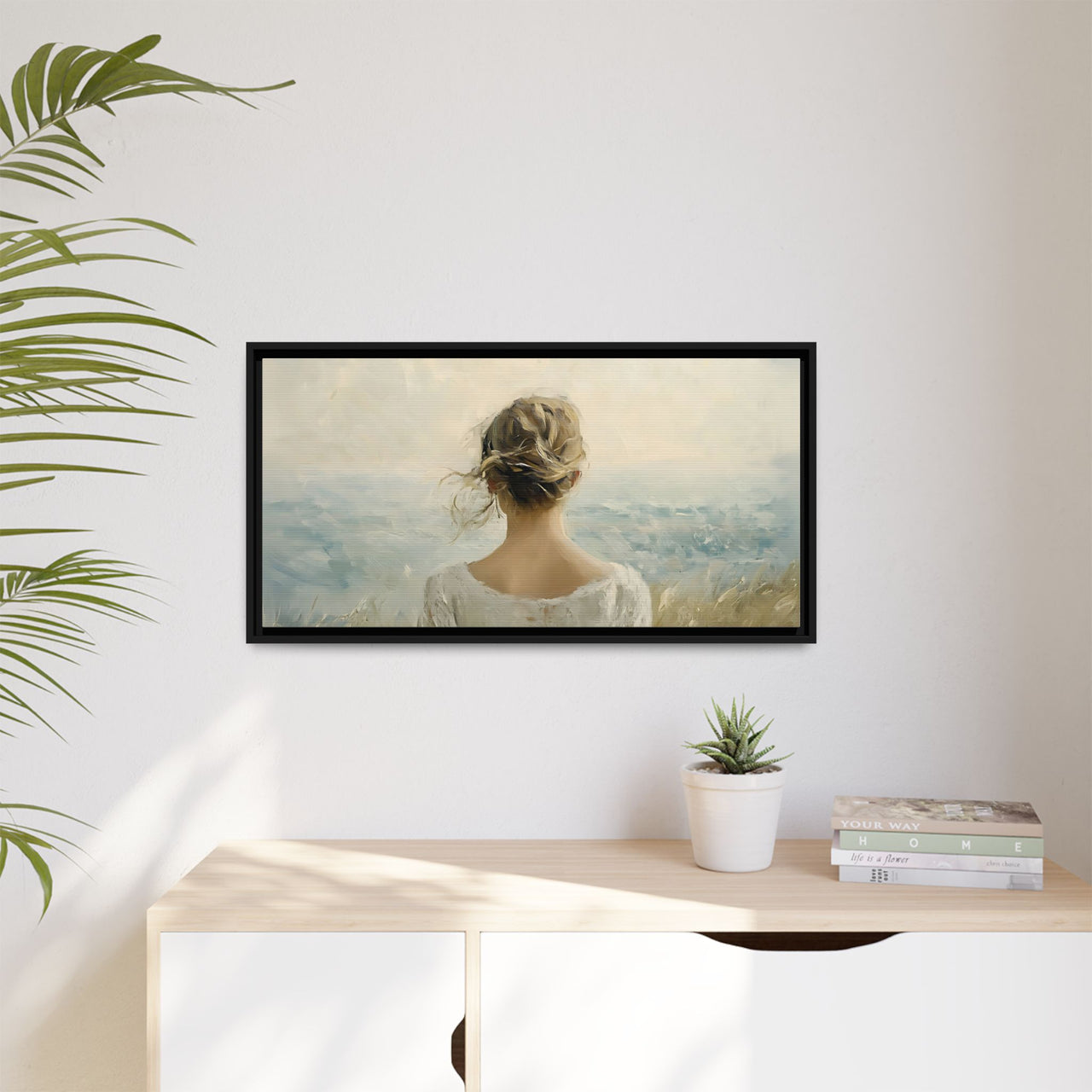 Where the Sky Meets Her Canvas Wall Art with Frame