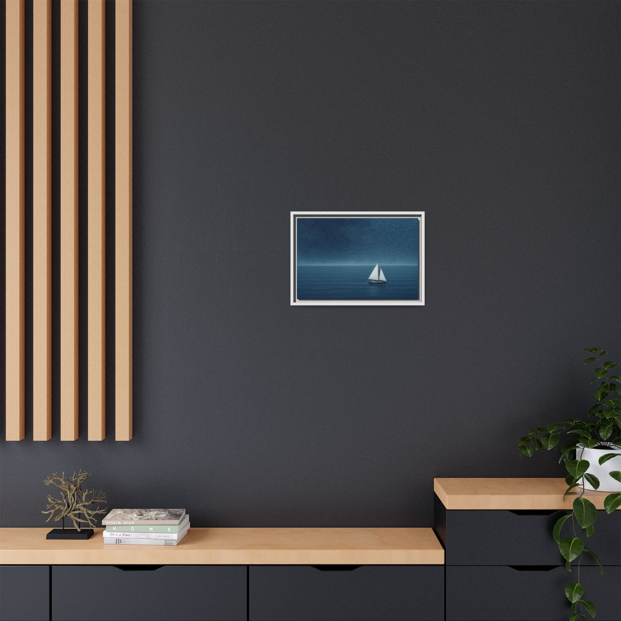 Sail Into Stillness Canvas Wall Art with Frame