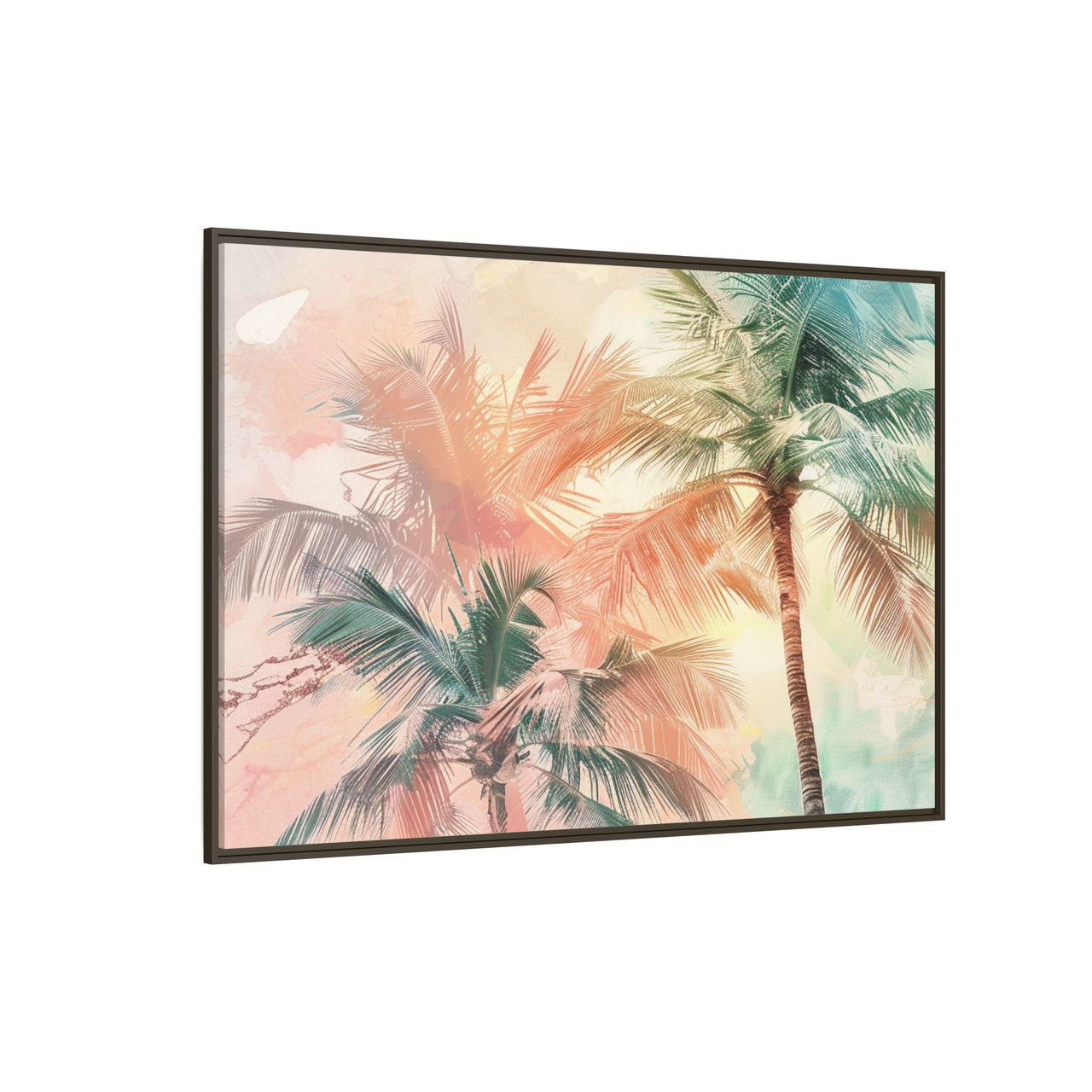 Palm Glow Canvas Wall Art with Frame