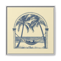 Thumbnail for Palm Retreat Hammock Canvas Wall Art with Frame