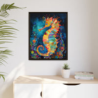 Thumbnail for Coral Carnival Seahorse Canvas Wall Art with Frame