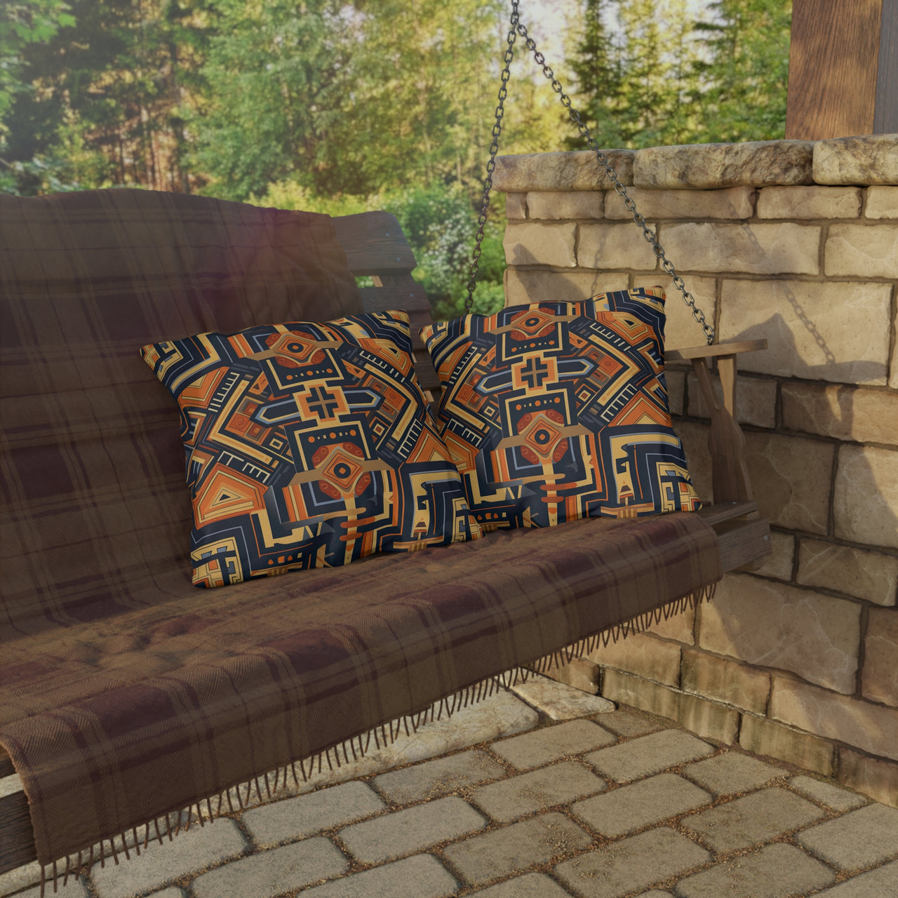 Inca Trails Outdoor Throw Pillow