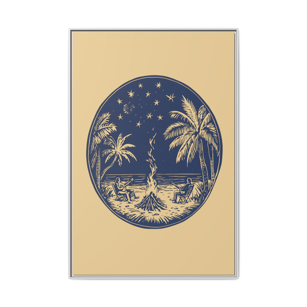 Beachfire Nights Canvas Wall Art with Frame