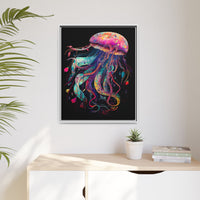 Thumbnail for Celestial Drifter Jellyfish Canvas Wall Art with Frame