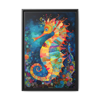 Thumbnail for Coral Carnival Seahorse Canvas Wall Art with Frame